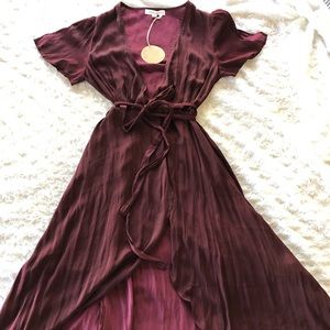 Burgundy Wrap Dress